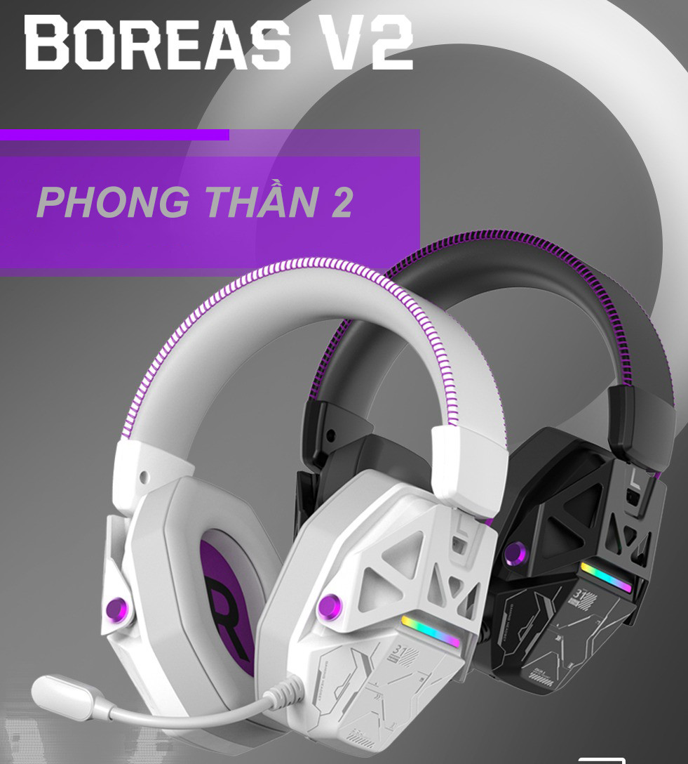 Tai nghe không dây Gaming Zidli Boreas V2 ( 53mm, RGB ) - Full Box