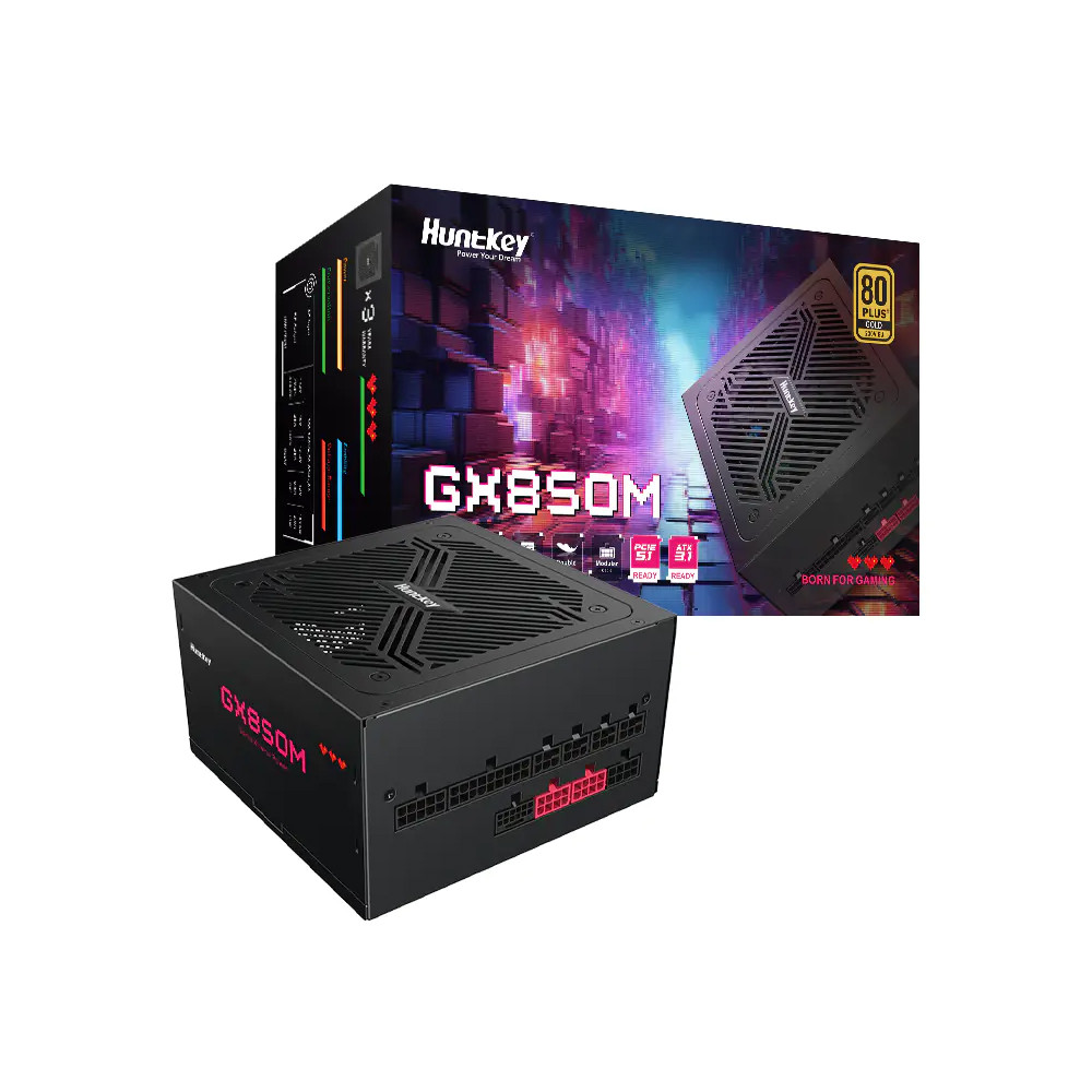 Nguồn máy tính Huntkey GX850M (850W/ 80 Plus Gold/ Full-Modular/ ATX/ Đen)