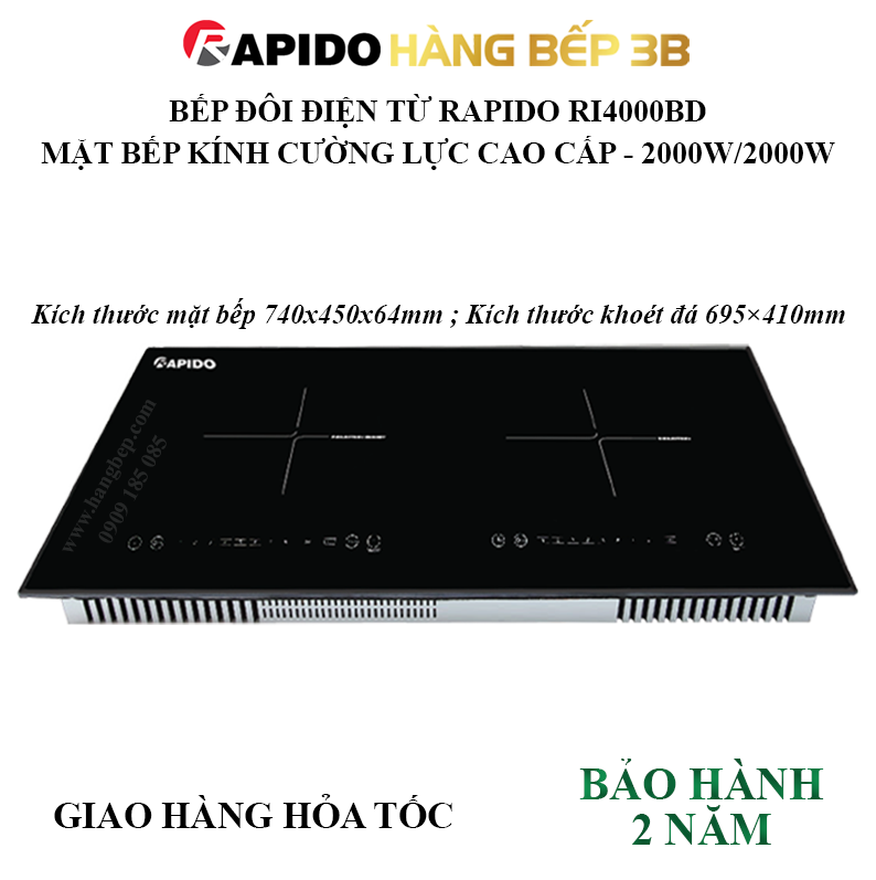 Bếp từ đôi Rapido RI4000BD