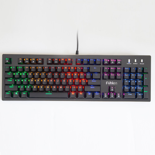 Bàn phím cơ có dây Fuhlen Eraser LED Switch Quang Học Đen