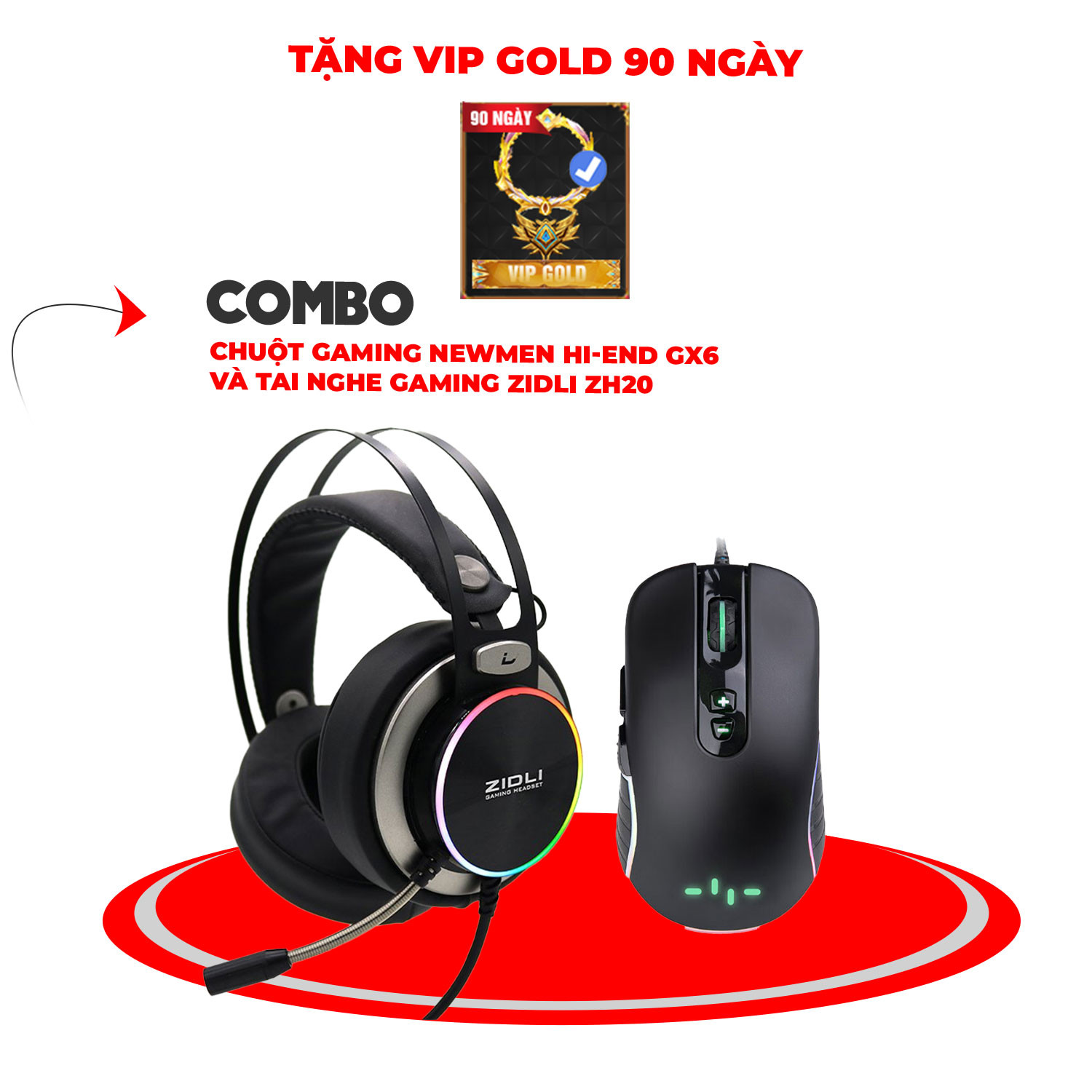 Combo Chuột Newmen GX6 + Tai nghe Zidli ZH20 tặng VIP GOLD 90 ngày EGOPlay