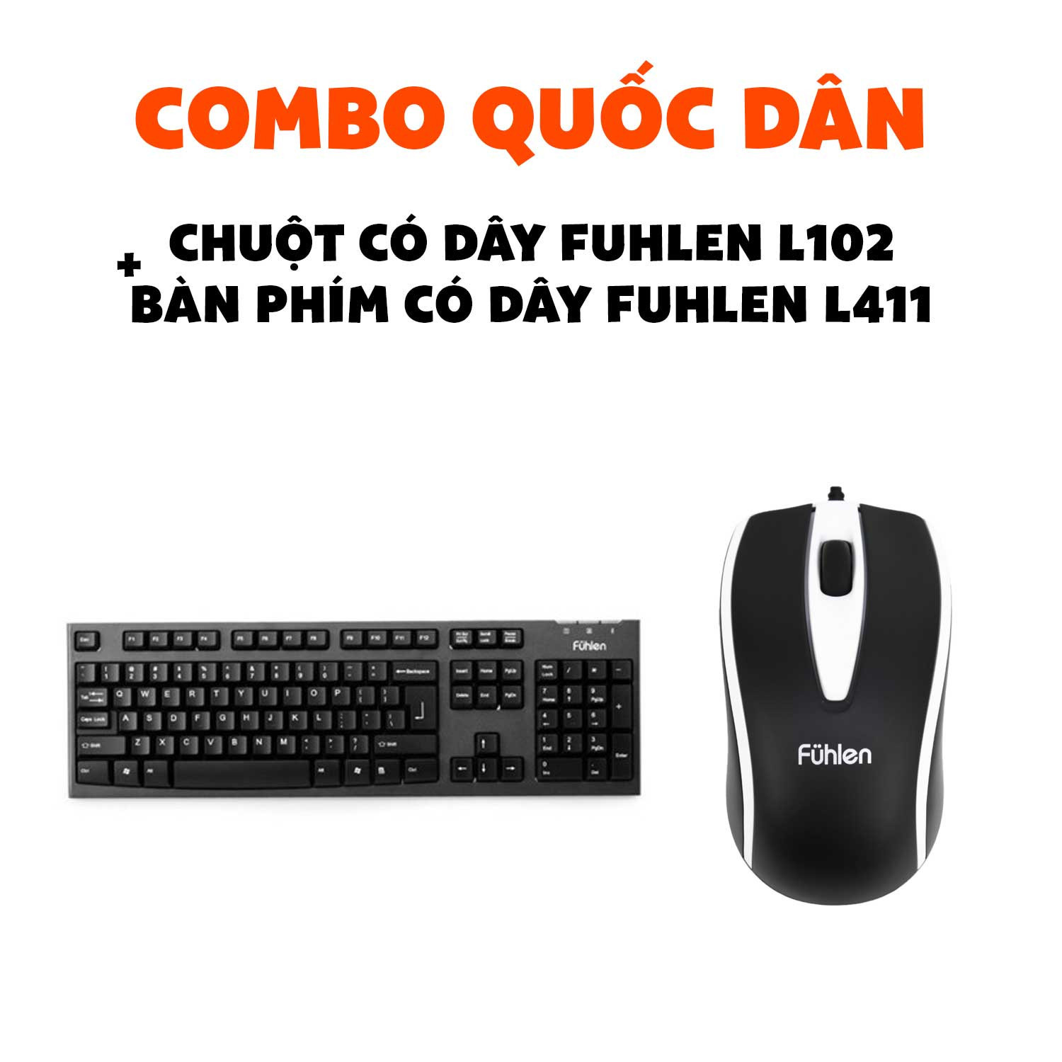 Combo chuot fuhlen L102 và bàn phím L411