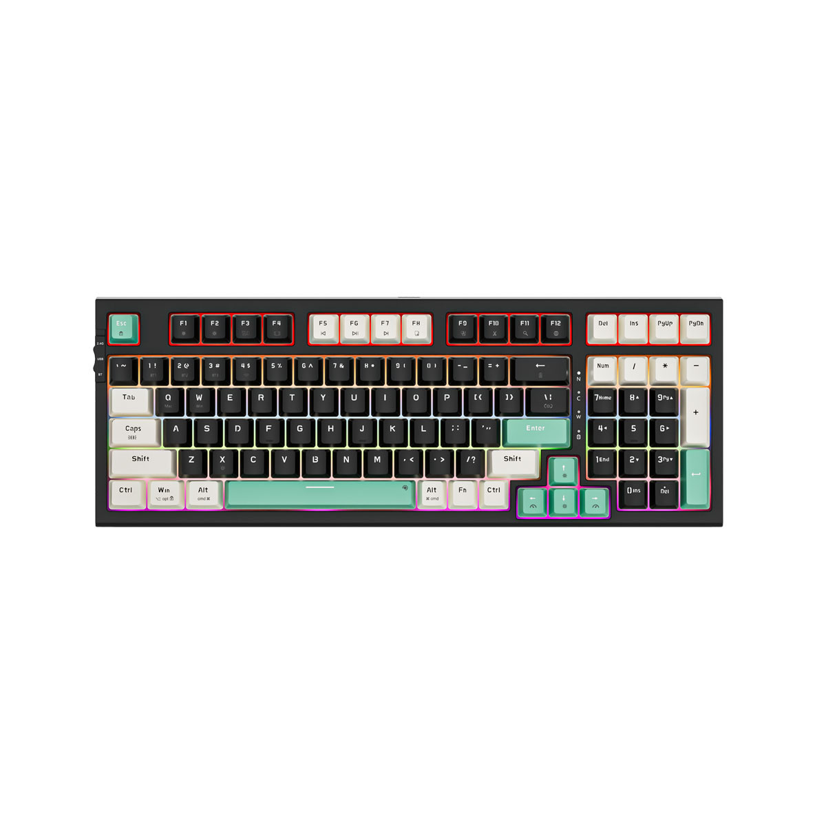Bàn phím cơ Tri-Mode Mechanical Gaming Newmen GM328 Plus, Black-Apricot-Blue