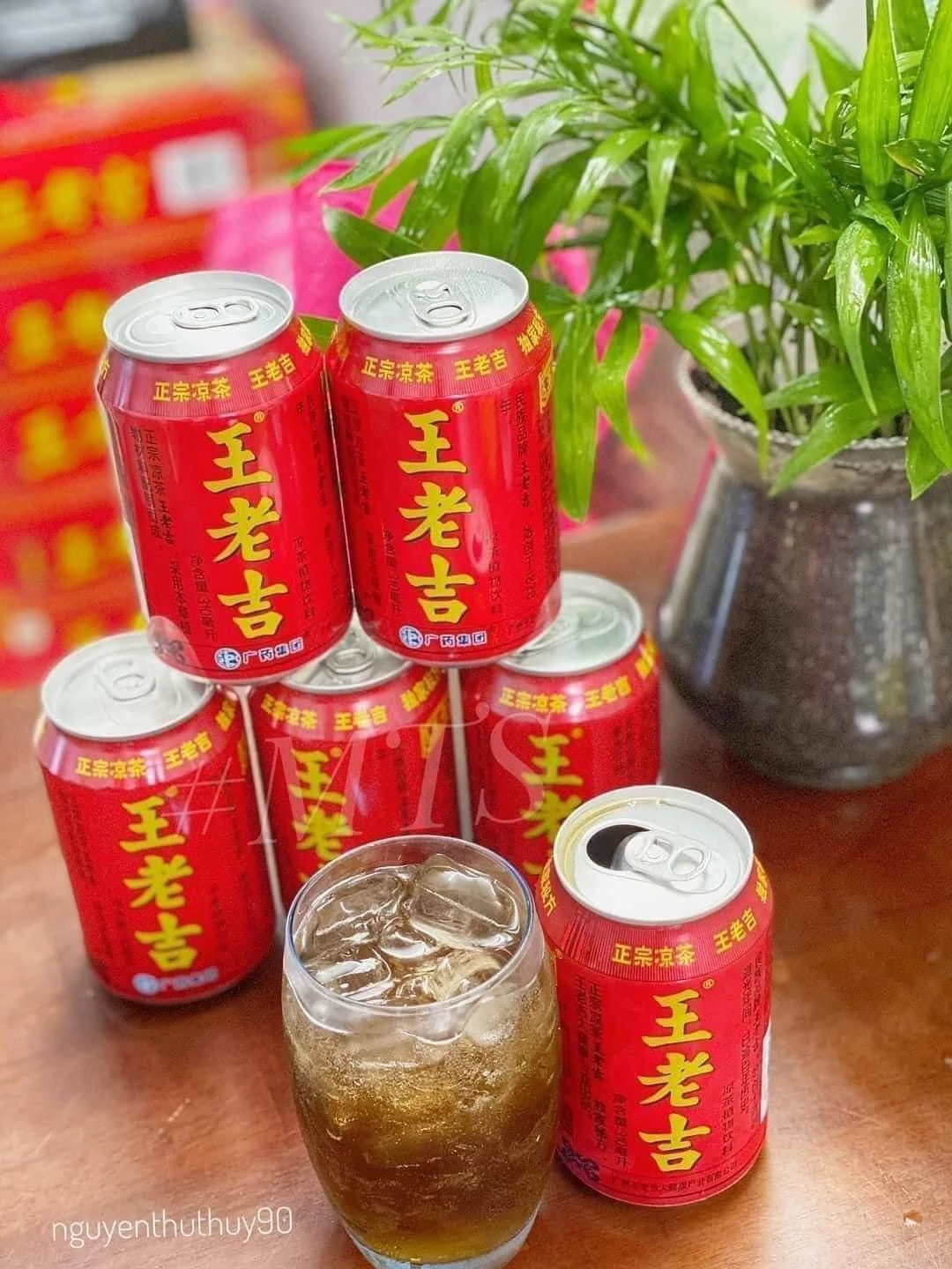 Trà thảo mộc Wanglaoji - Hoàng Lão Cát, thùng 24 lon 310ml